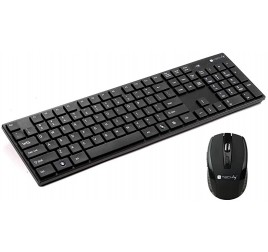 KIT TASTIERA TECHLY E MOUSE WIRELESS 2.4GHZ NERO