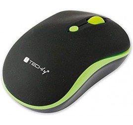 MOUSE OTTICO TECHLY  WIRELESS 800-1600DPI NERO/VERDE